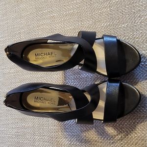 Michael Kors 8.5 Black Leather Heels